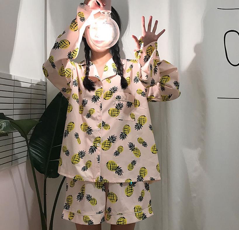 New pineapple pajamas pajama lining set gift party