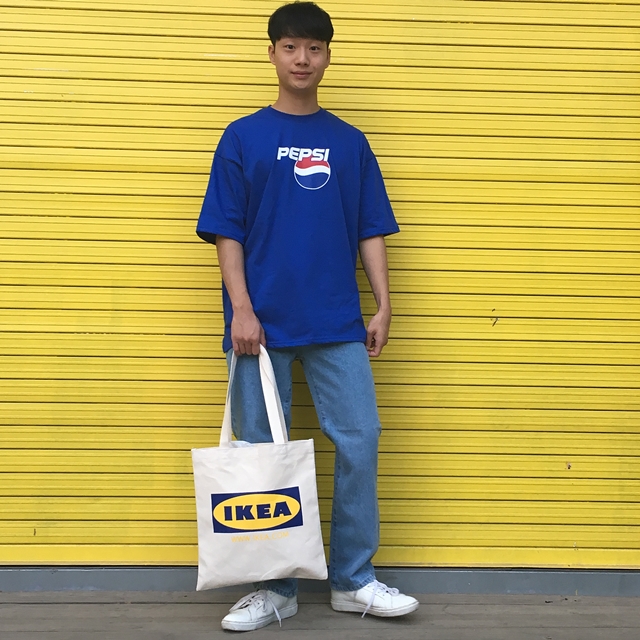 Unisex Eco Bag Back Print Man Woman Street Simple 