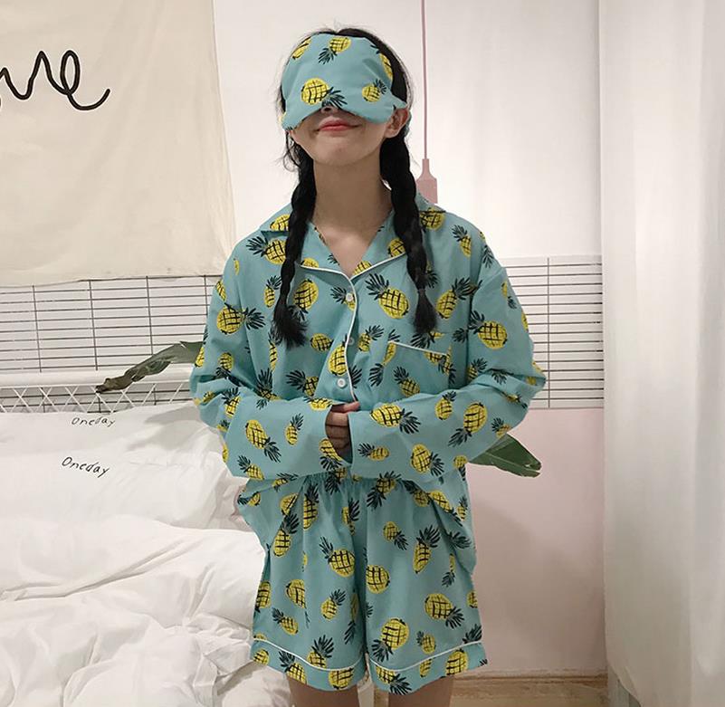 New pineapple pajamas pajama lining set gift party