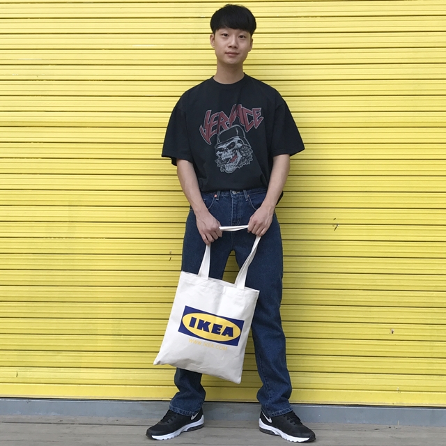 Unisex Eco Bag Back Print Man Woman Street Simple 