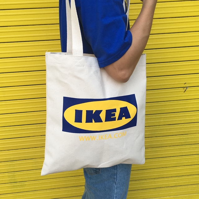 Unisex Eco Bag Back Print Man Woman Street Simple 