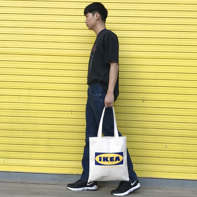 Unisex Eco Bag Back Print Man Woman Street Simple 