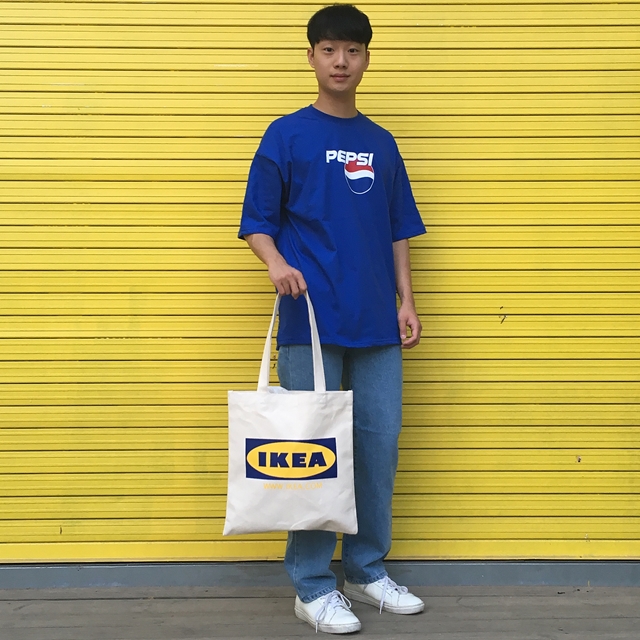 Unisex Eco Bag Back Print Man Woman Street Simple 