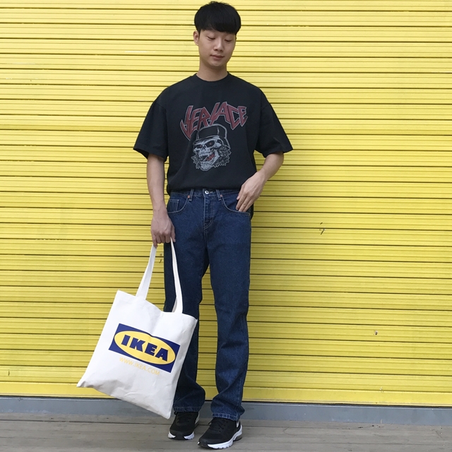 Unisex Eco Bag Back Print Man Woman Street Simple 