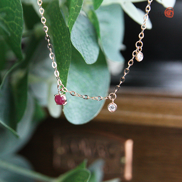 New Ruby Gemstone 18K Anklets 14th Birthstone Mont