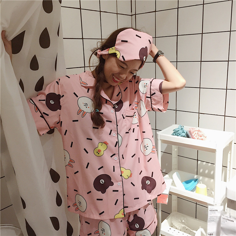 New line Friends Pajamas Pajamas Lens Set Summer P