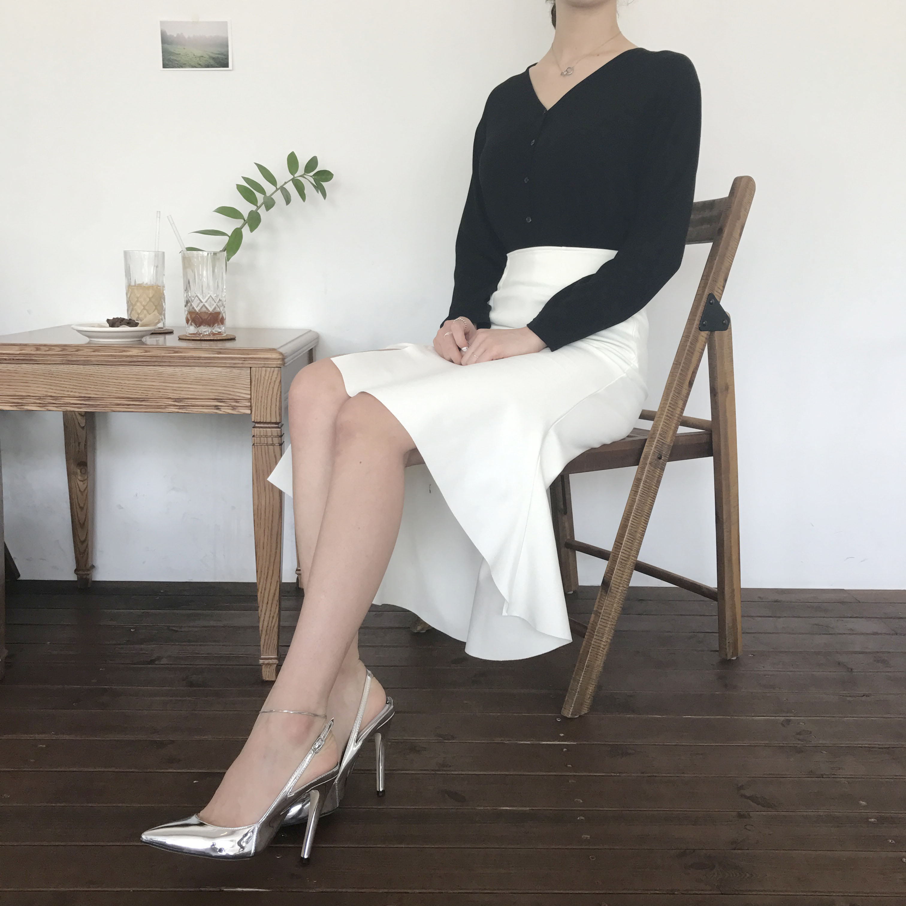Cutting mermaid long skirt 3color unconventional g