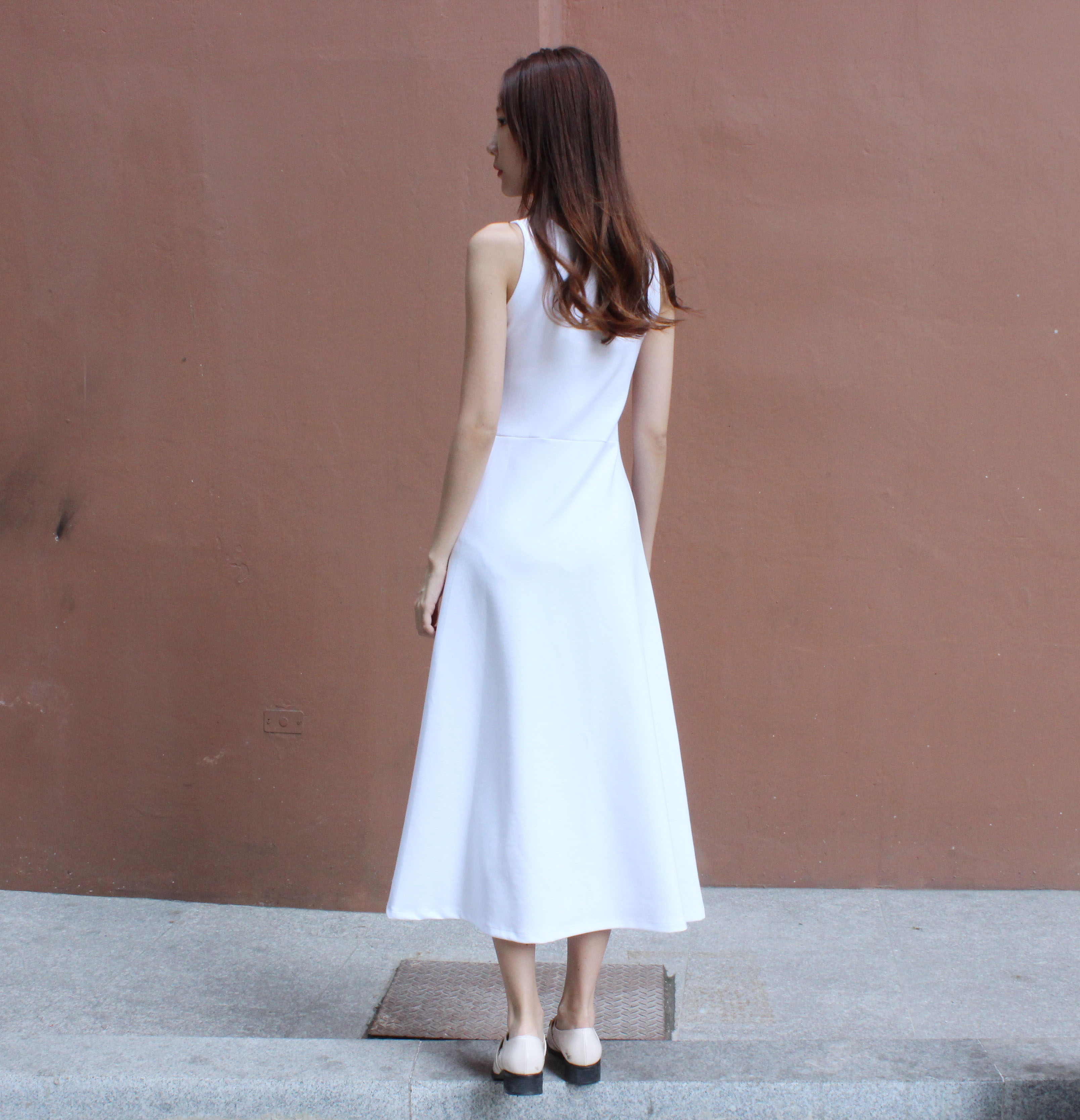 NEW FASHION LADY GIRL DRESS Navy Flare Long Dress 