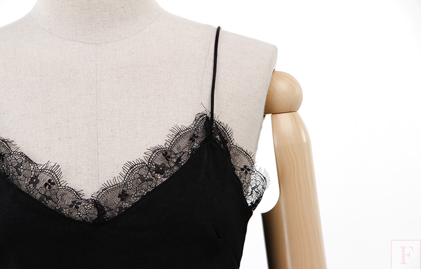 Silk lace sexy Nishikody 2color Sleeveless Tee Wom