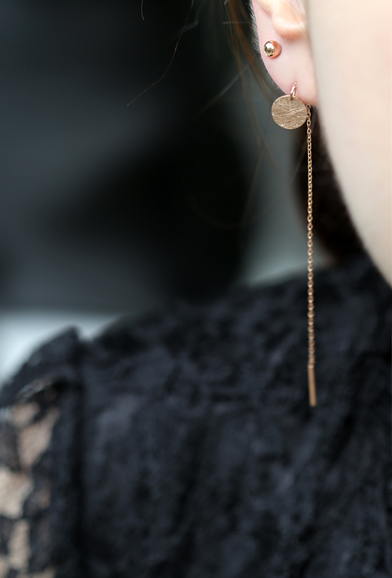 18k Bead Earrings Yellow Gold Pink 14K Ballpoint C