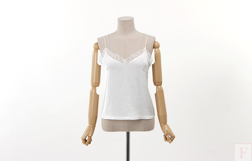 Silk lace sexy Nishikody 2color Sleeveless Tee Wom