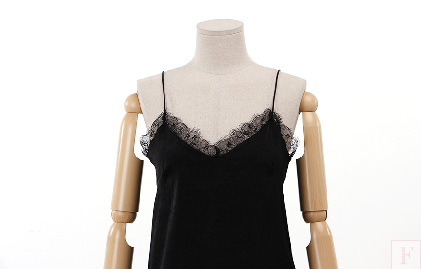 Silk lace sexy Nishikody 2color Sleeveless Tee Wom