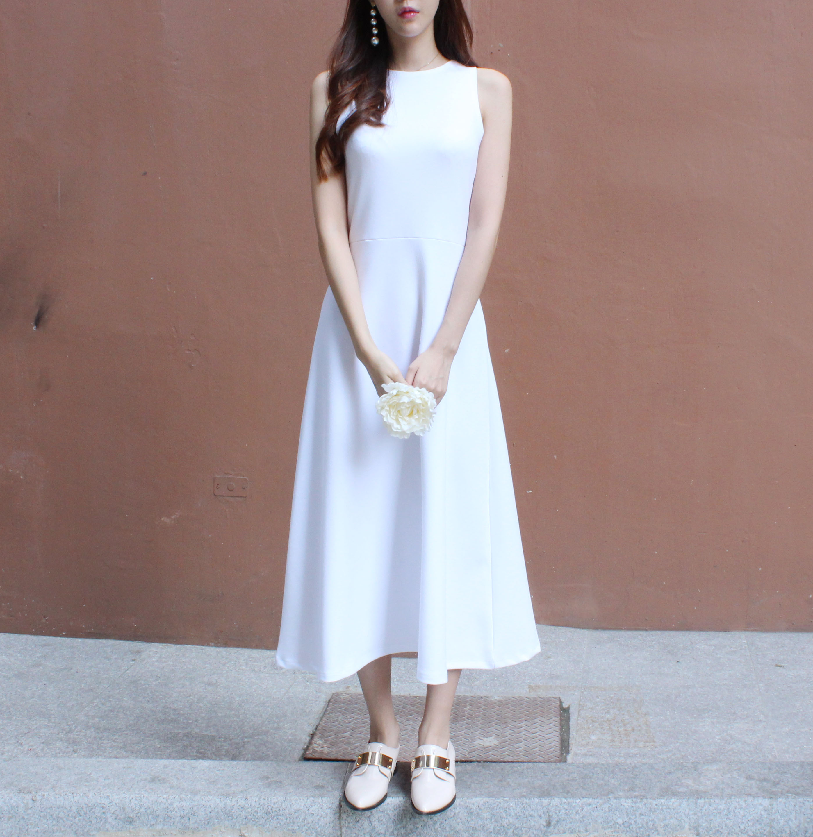 NEW FASHION LADY GIRL DRESS Navy Flare Long Dress 