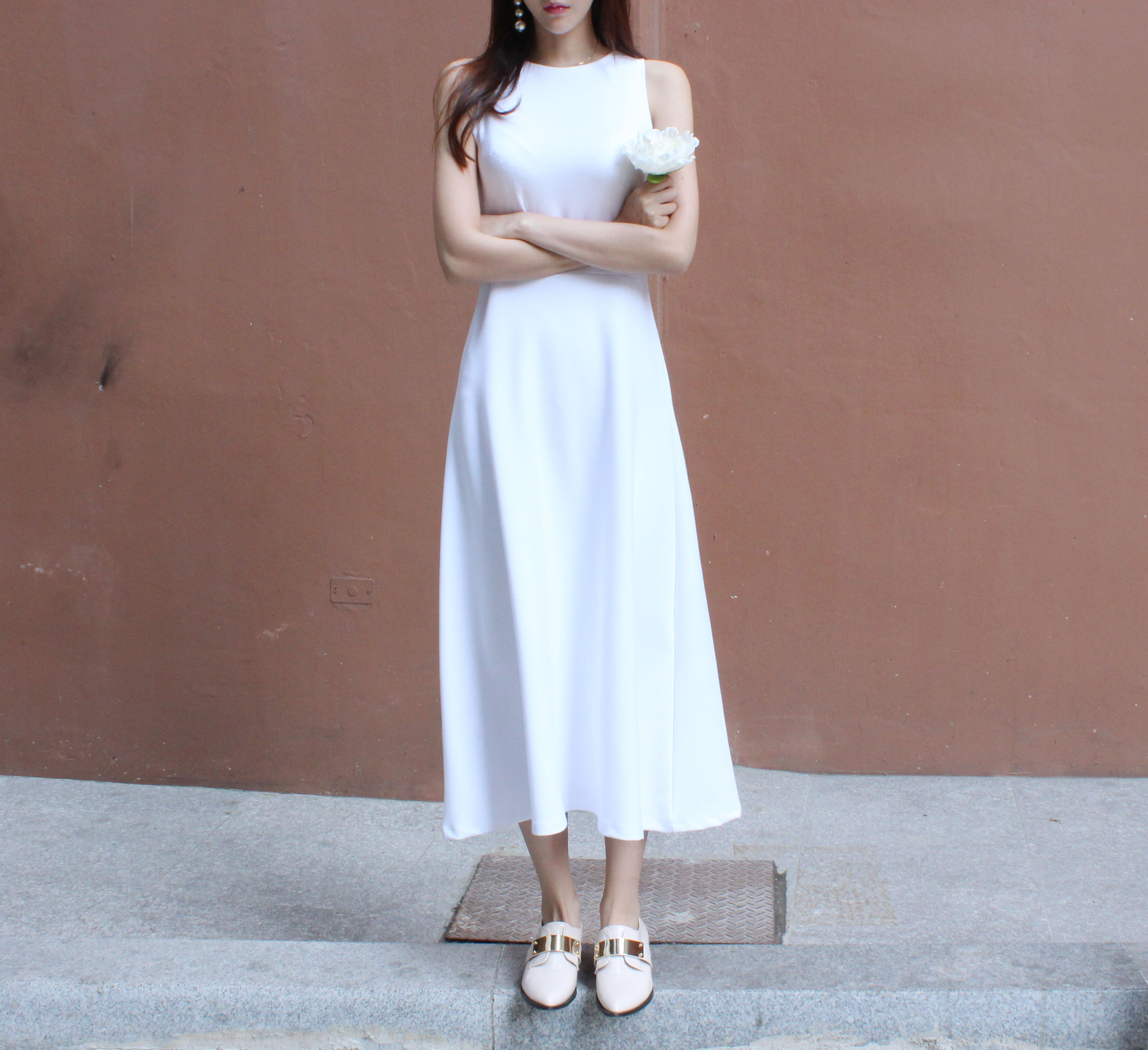 NEW FASHION LADY GIRL DRESS Navy Flare Long Dress 