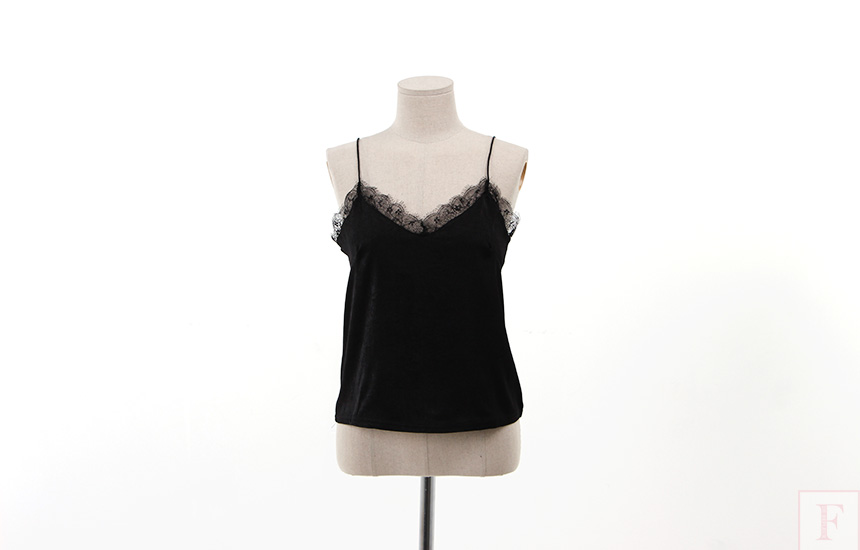 Silk lace sexy Nishikody 2color Sleeveless Tee Wom
