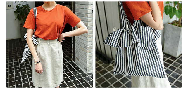 Fashion Apparel Style Striped Eco Bag Beautiful Un