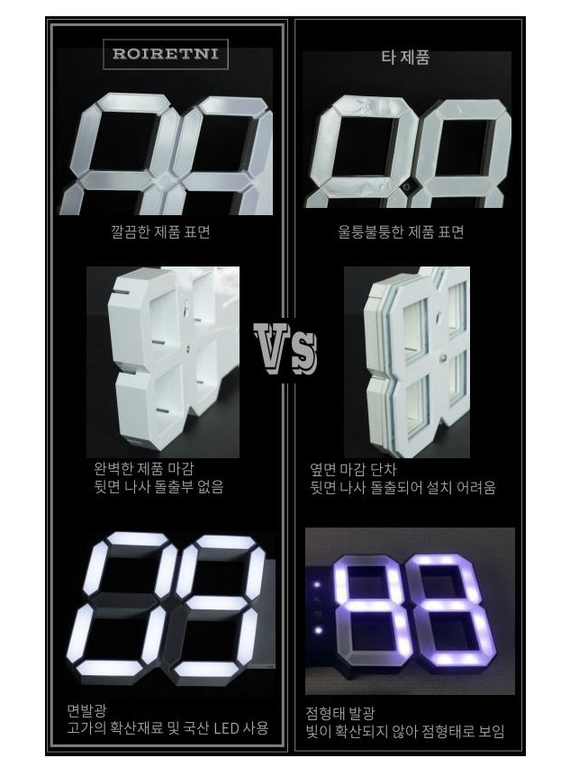 Loirettni Cool Gray LED Wall Clock PLUS + Interior