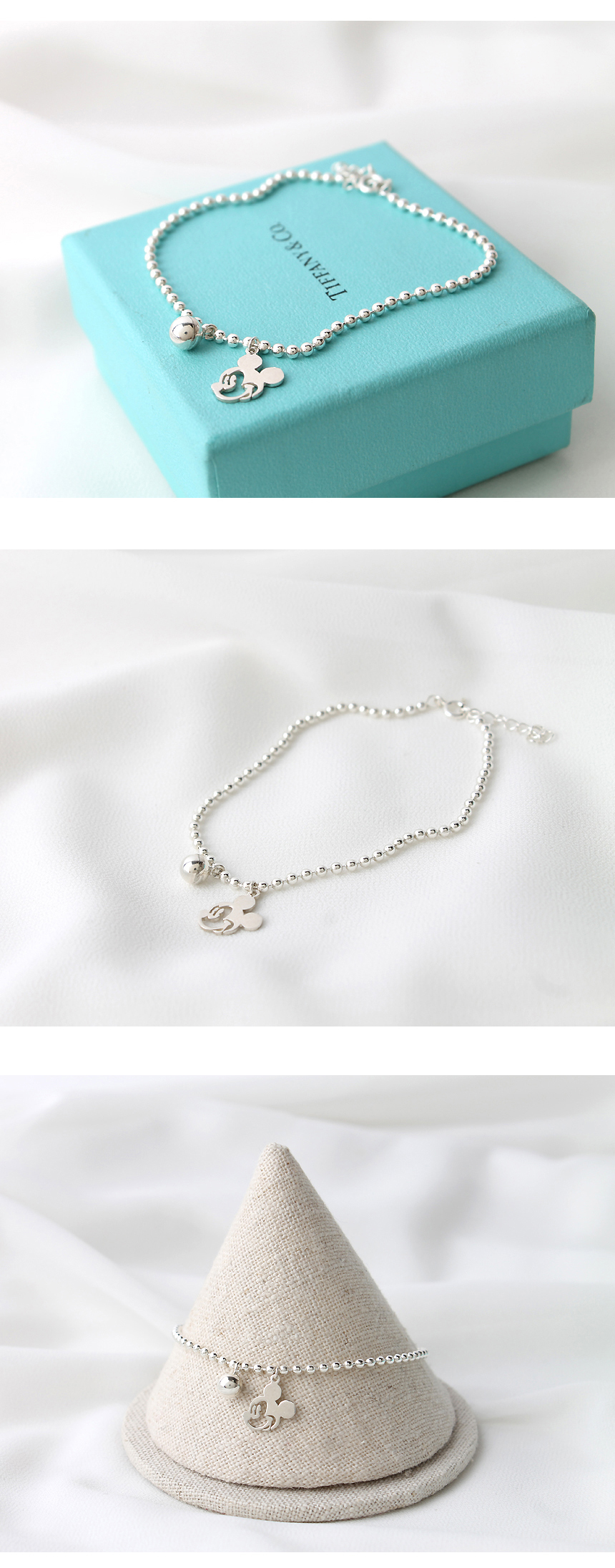 New cute Mickey Mouse Silver 950 silver bracelet a