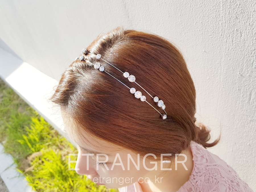 Shipped same day Silver Double Cubic Hair Band Sel