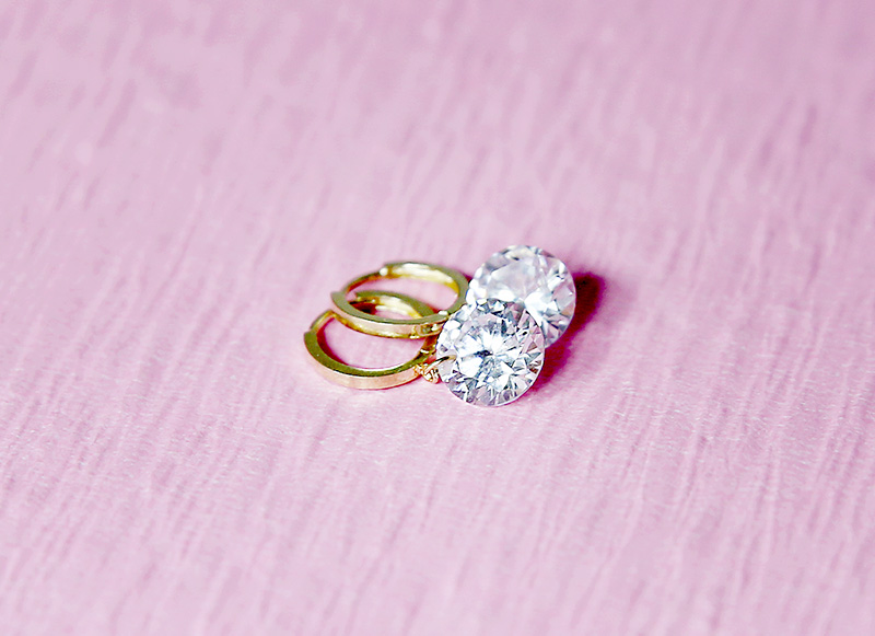 Glass Ear Cubic Earring 14k Gift Attractive bright