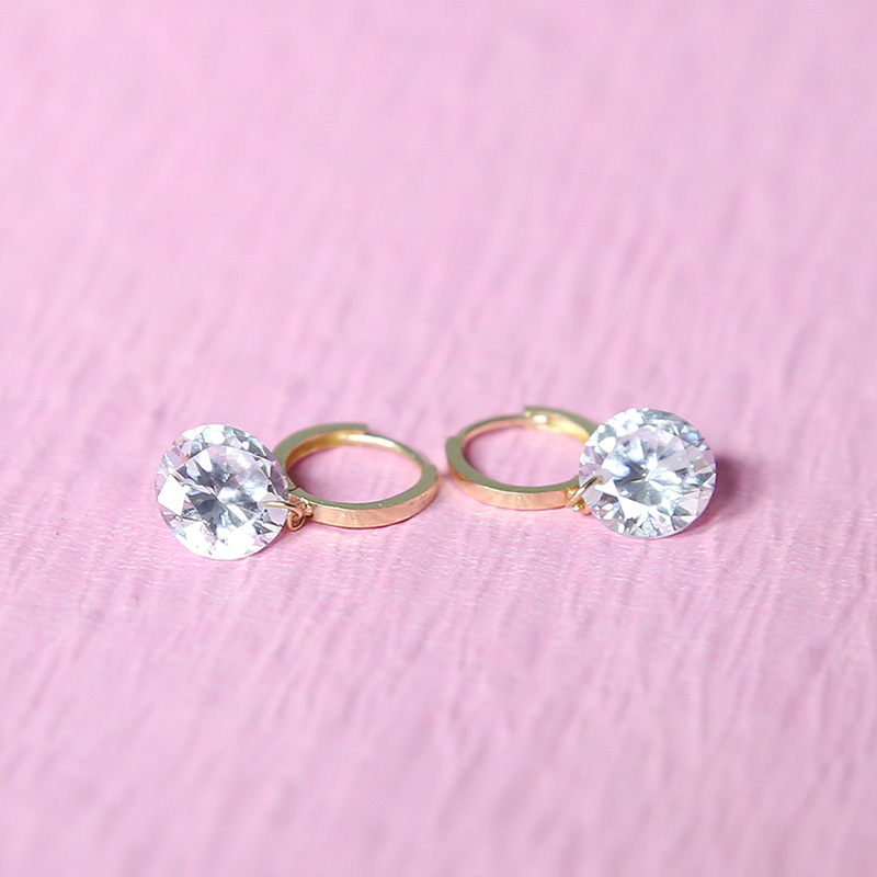 Glass Ear Cubic Earring 14k Gift Attractive bright