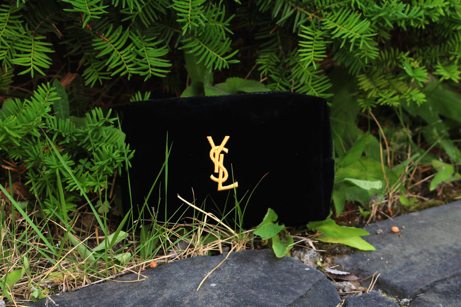New Erotic Lingerie Suede Pouch Gold Black Travel 