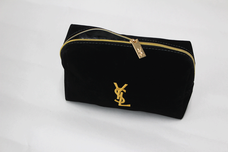 New Erotic Lingerie Suede Pouch Gold Black Travel 