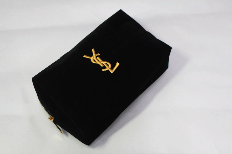 New Erotic Lingerie Suede Pouch Gold Black Travel 