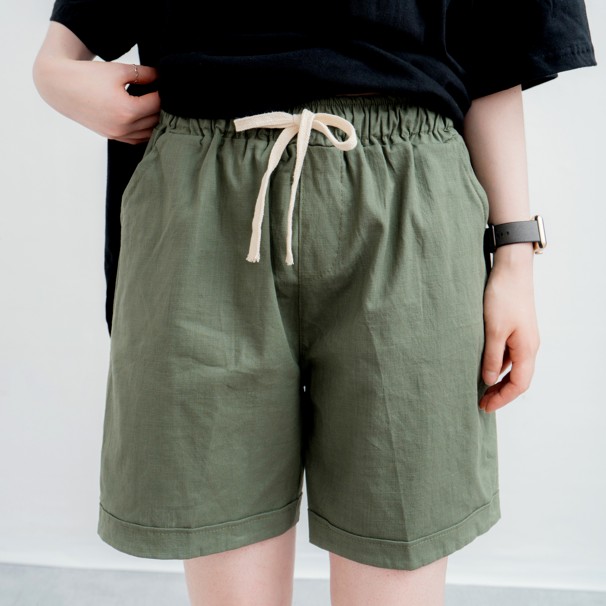 Women Short Pants Plain Spandex 4 Piece Bending Sh