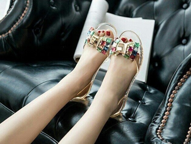 NEW WOMEN JELLY SHOES TOM Jewelry Jelly Shoes A03