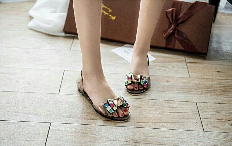 NEW WOMEN JELLY SHOES TOM Jewelry Jelly Shoes A03
