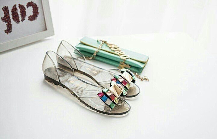 NEW WOMEN JELLY SHOES TOM Jewelry Jelly Shoes A03