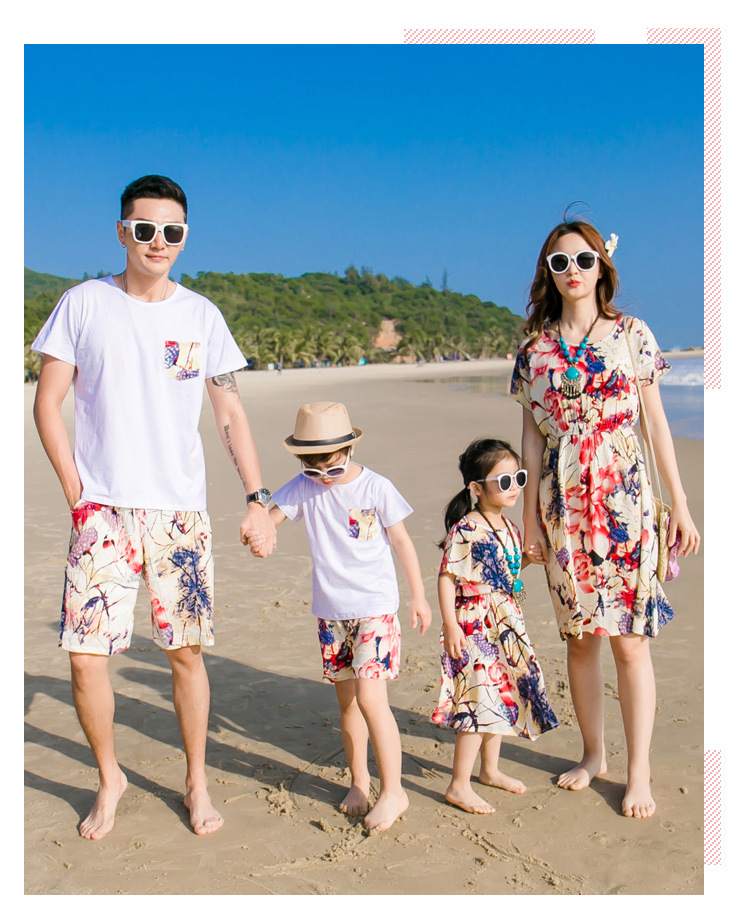 Cody Family Look Family Couple Flower Prints Beach