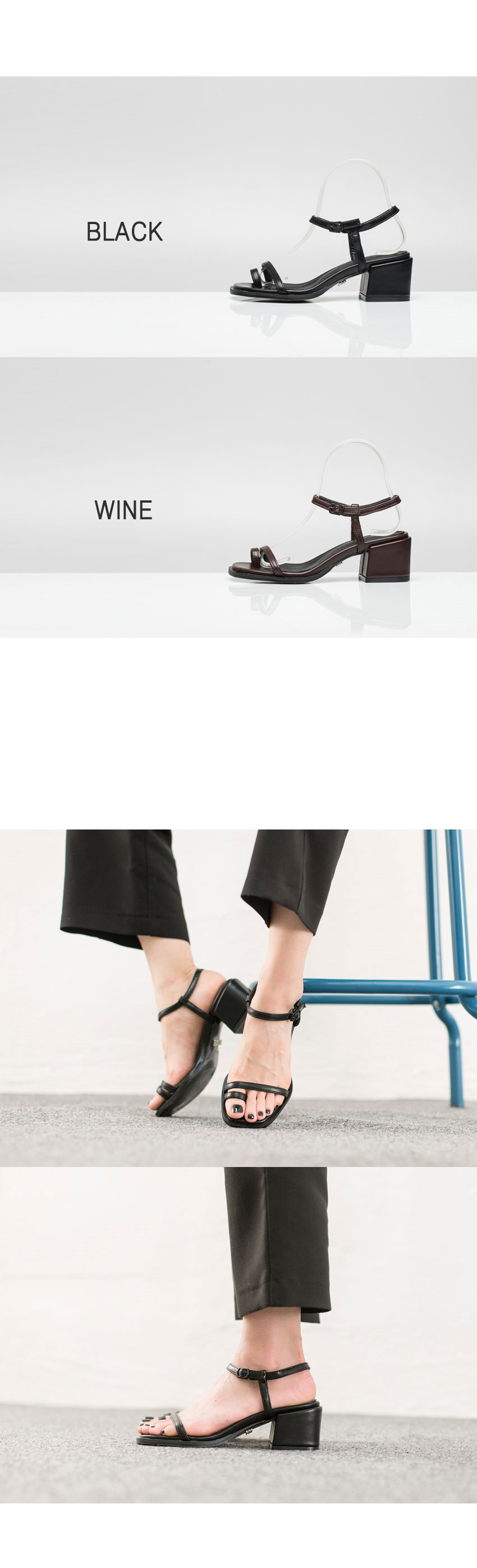 Women Heel Shoes Sandals Thumbscrew Sandals 2color