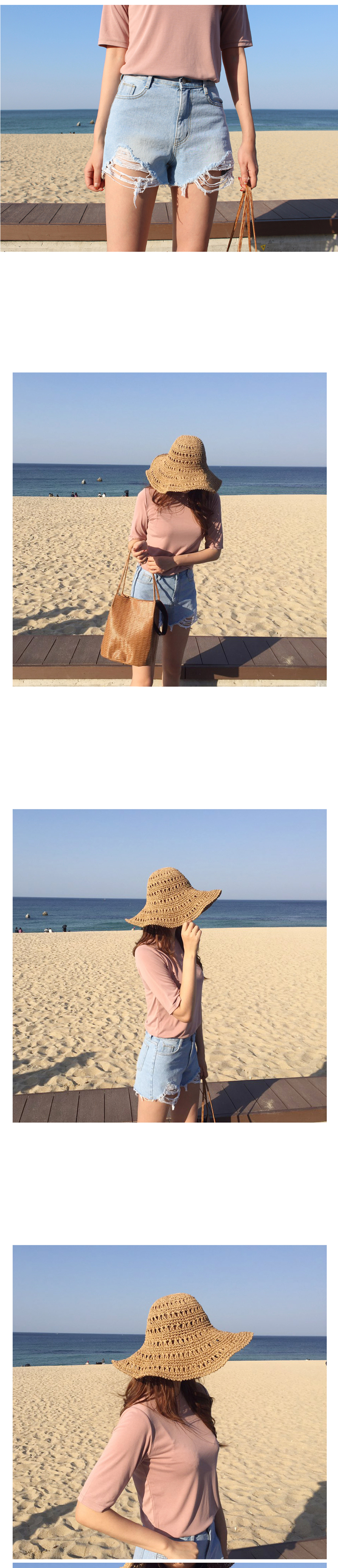 New Hat Summer Visor Hat Vacation Beach Wire Raffi