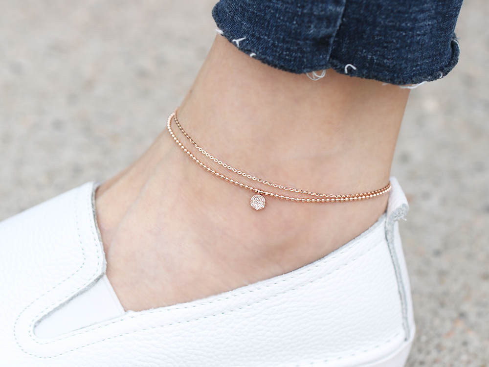 Cubic Charm Chain Ball Valve, Ball Chain 14K Ball 