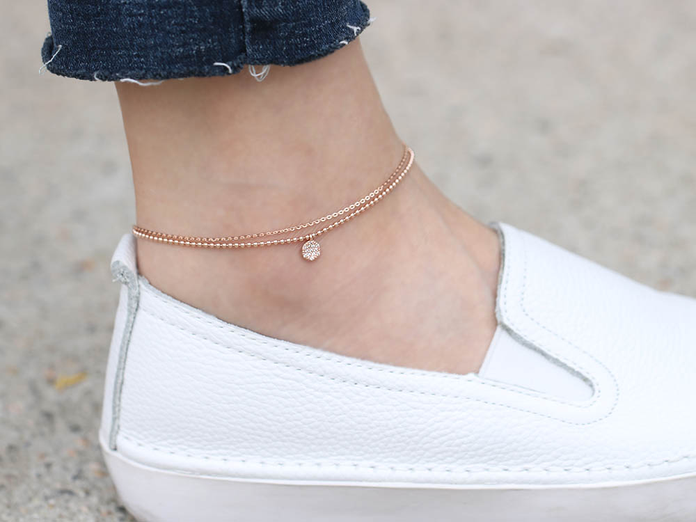 Cubic Charm Chain Ball Valve, Ball Chain 14K Ball 