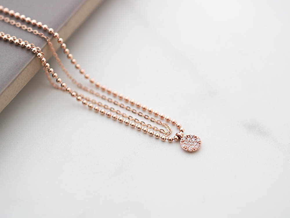 Cubic Charm Chain Ball Valve, Ball Chain 14K Ball 