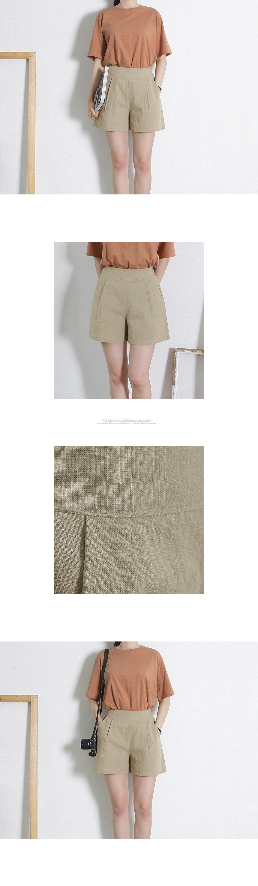 Women Short Pants Linen Skirt Pants 3color 2size S