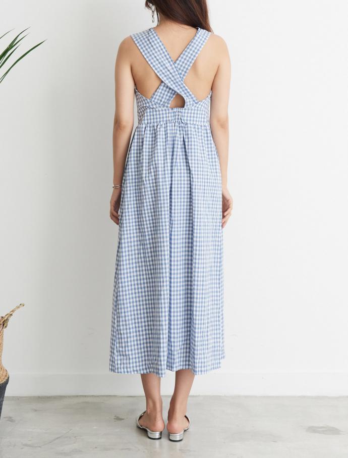 NEW FASHION LADY GIRL DRESS plaid sleeveless dress