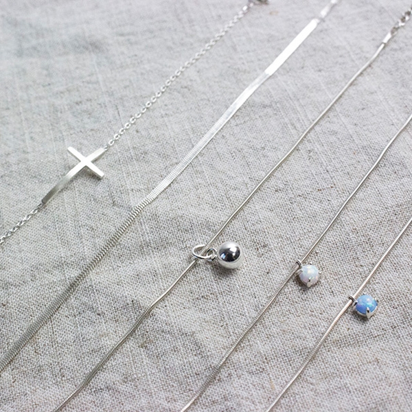 New 925 Silver Women's Ankle Legs Five Pretty S