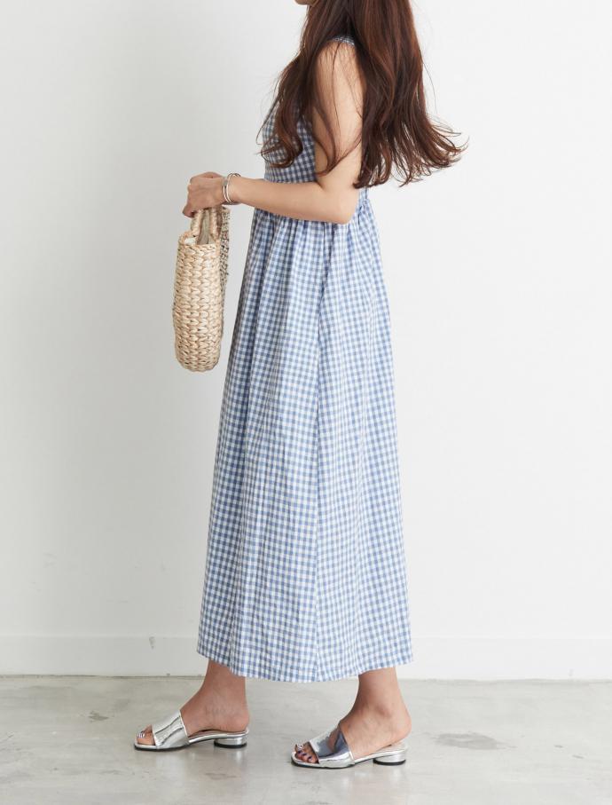 NEW FASHION LADY GIRL DRESS plaid sleeveless dress