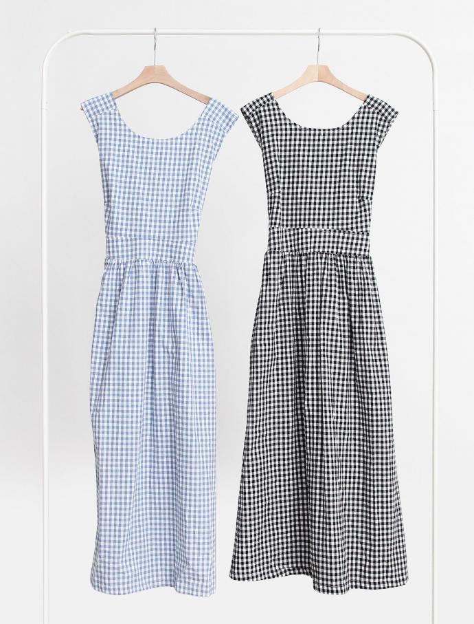 NEW FASHION LADY GIRL DRESS plaid sleeveless dress