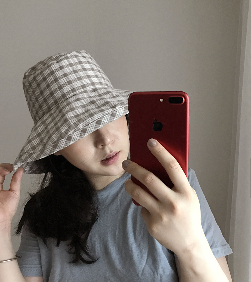 Women Sun Hats Check Hat Hats Linen Buckets Hat Tr