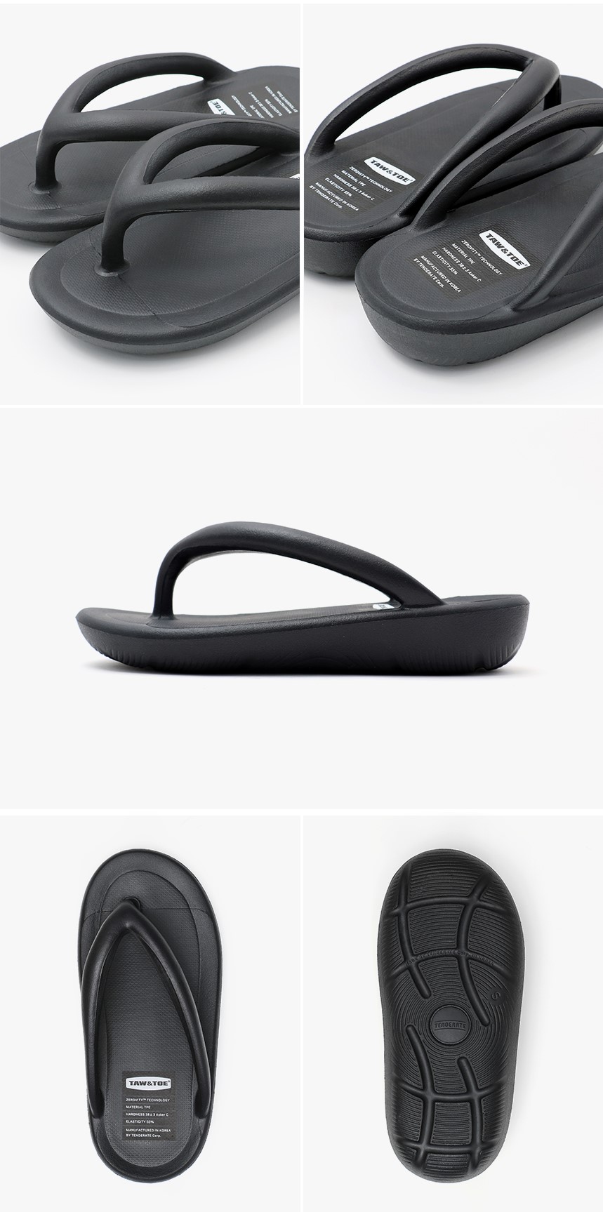 New WOMEN ZEROVITY Flip Flop Black Totanto summer 