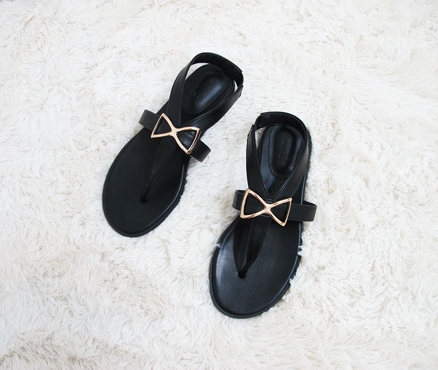 Women Heel Shoes Sandals Ribbon Metal Strap Sandal