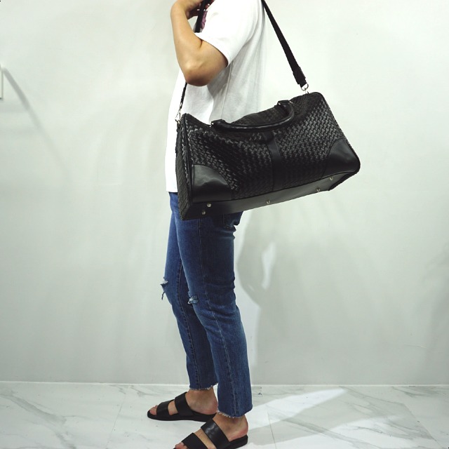 Travel Luggage Boston Weave Bag Unisex Natural Cla