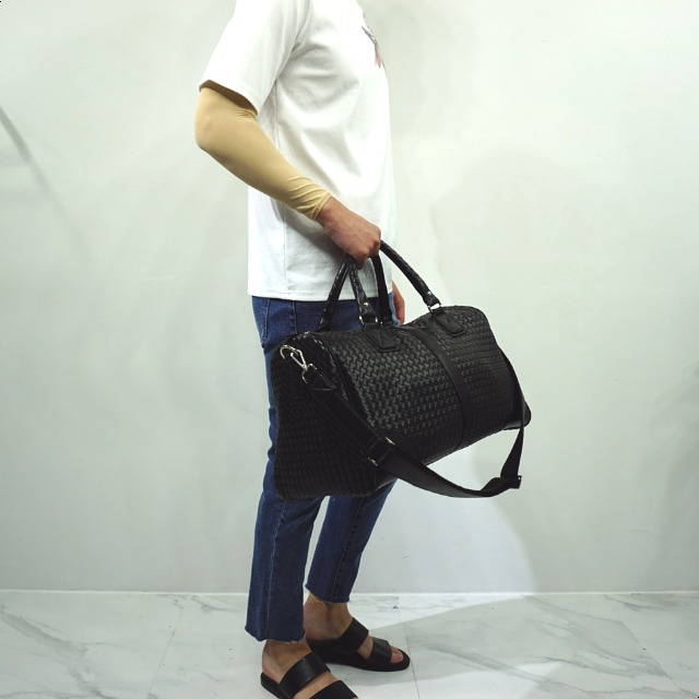 Travel Luggage Boston Weave Bag Unisex Natural Cla