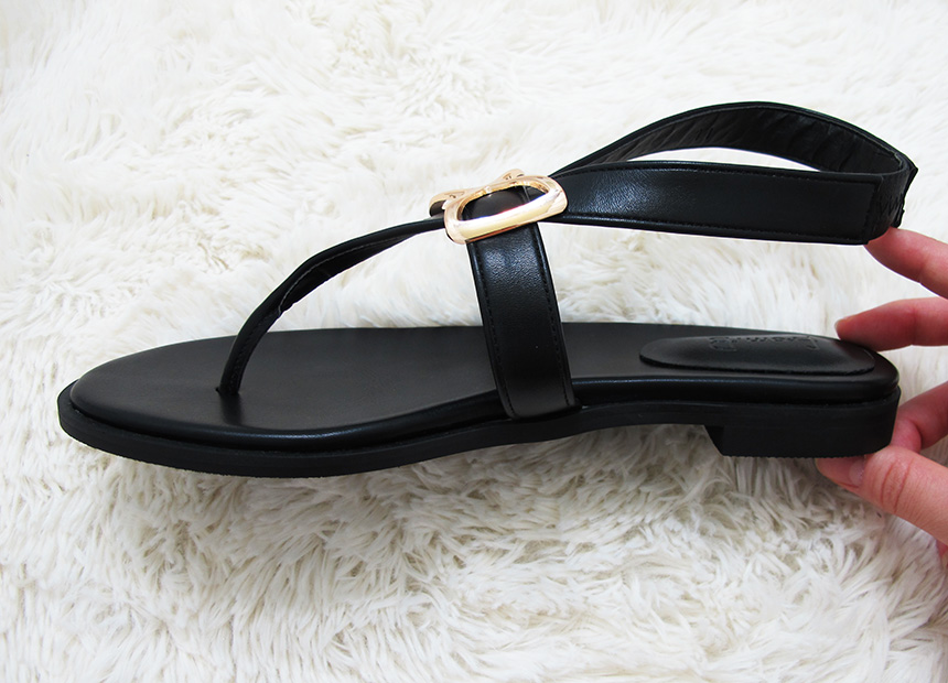 Women Heel Shoes Sandals Ribbon Metal Strap Sandal