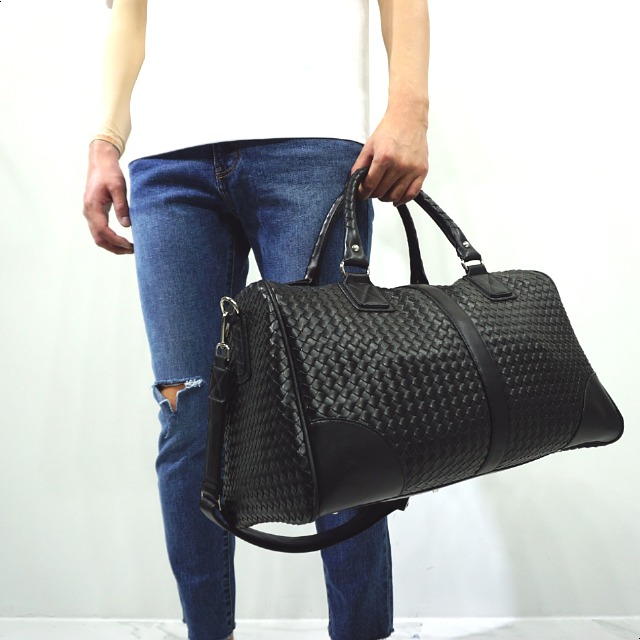 Travel Luggage Boston Weave Bag Unisex Natural Cla